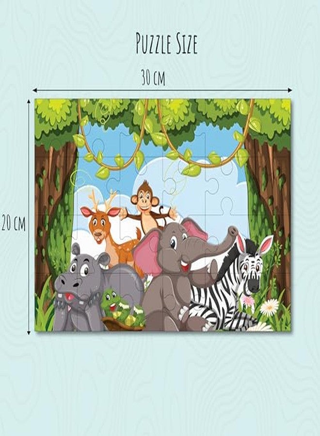 Khilonewale 8x12 Inch Jungle Animals Jigsaw Puzzle for Kids 3+ Years - Colorful Educational Animal Puzzle, Preschool Learning Toy, Toddler Floor Puzzle for Boys and Girls (Jungle Tree Pals) - Image 3